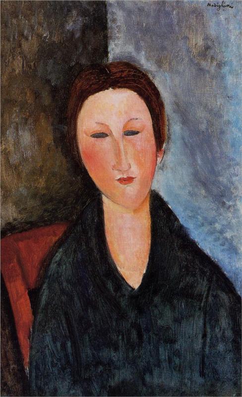 Bust of a Young Woman (Mademoiselle Marthe) - Amedeo Modigliani Paintings